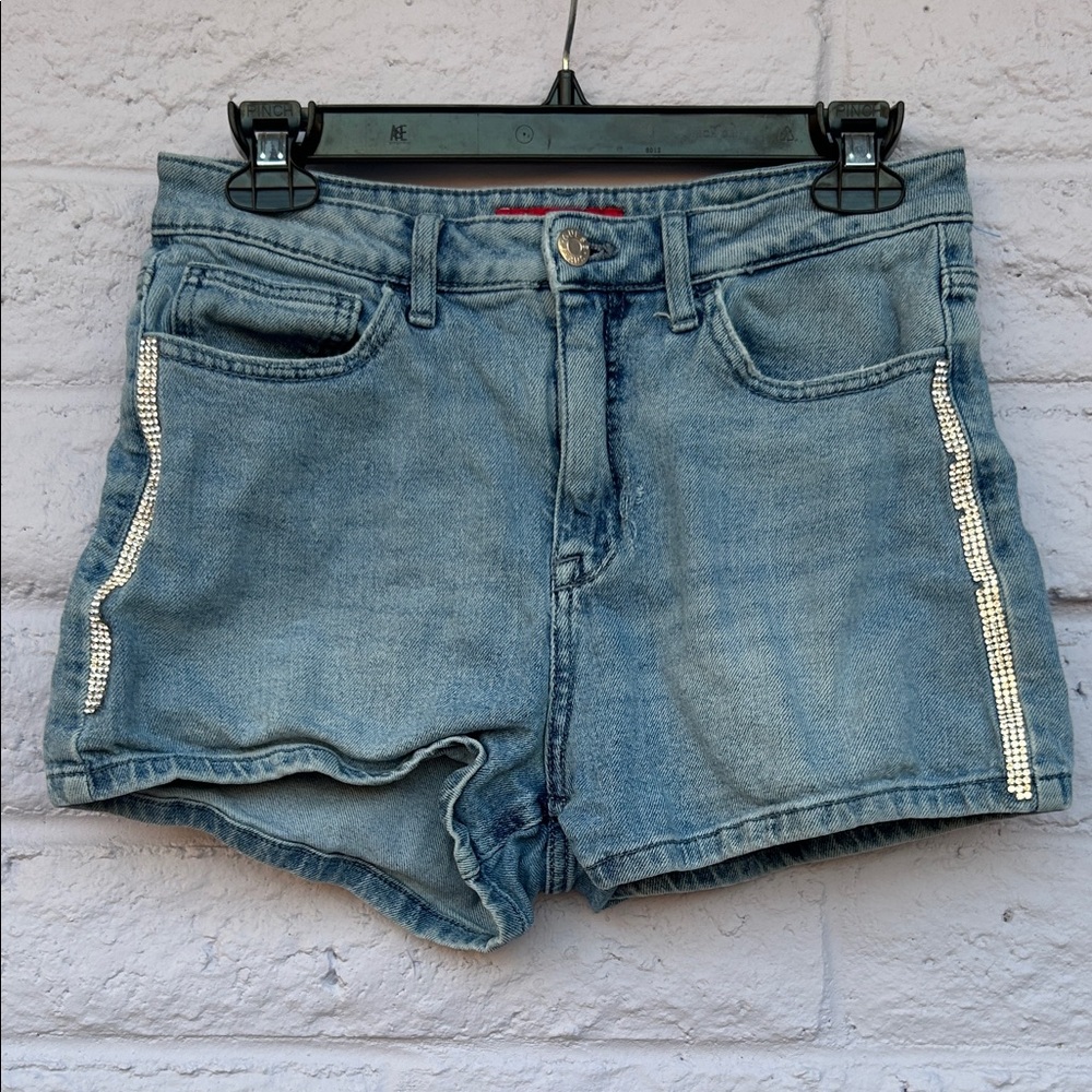 Guess Light Blue Jean Shorts with Rhinestone Accents